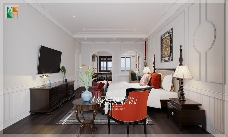 Gợi ý thiết kế nội thất phòng ngủ master theo phong cách Indochine sang trọng để tạo nên một không gian sống ấm cúng cho các căn hộ chung cư, nhà phố và biệt thự.